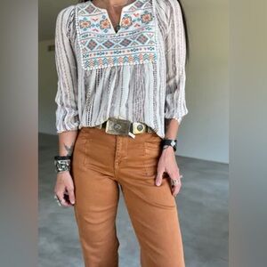 Savanna Jane Bib Embroidery Top